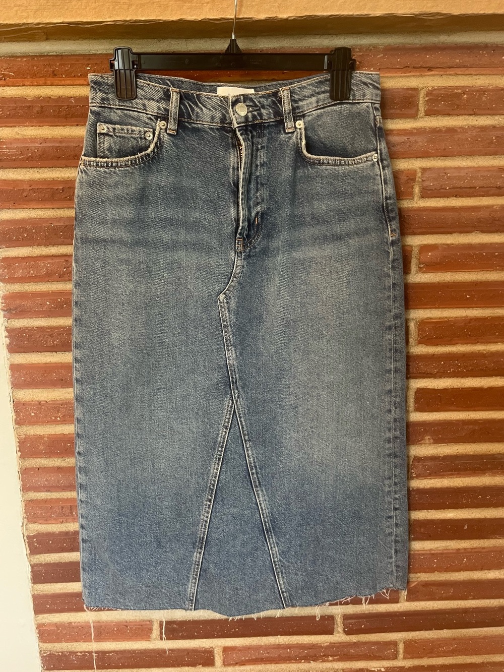 Rails Classic High-Waist Denim Pencil Skirt in Faded Blue